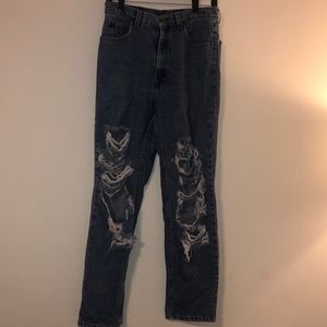 Extremely Distressed Eddie Bauer Jeans